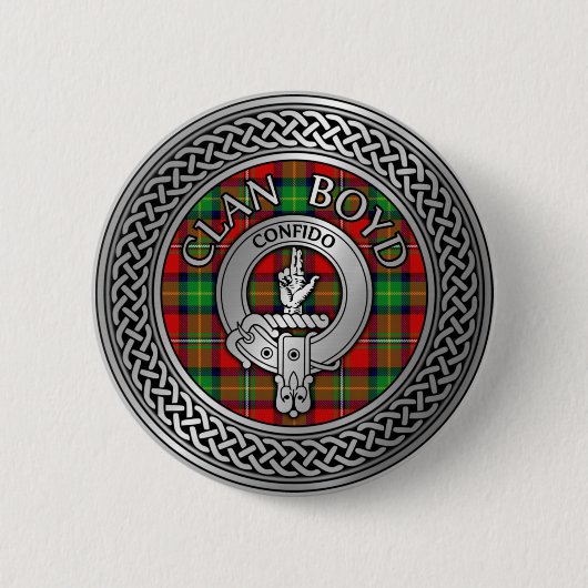Clan Boyd Wappen & Tartan Knot Button (Vorderseite)