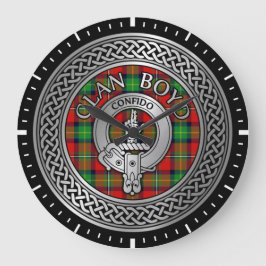 Clan Boyd Wappen & Tartan Knot Große Wanduhr