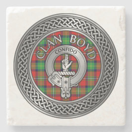 Clan Boyd Wappen & Tartan Knot Steinuntersetzer