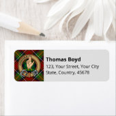 Clan Boyd Wappen über Tartan (Insitu)