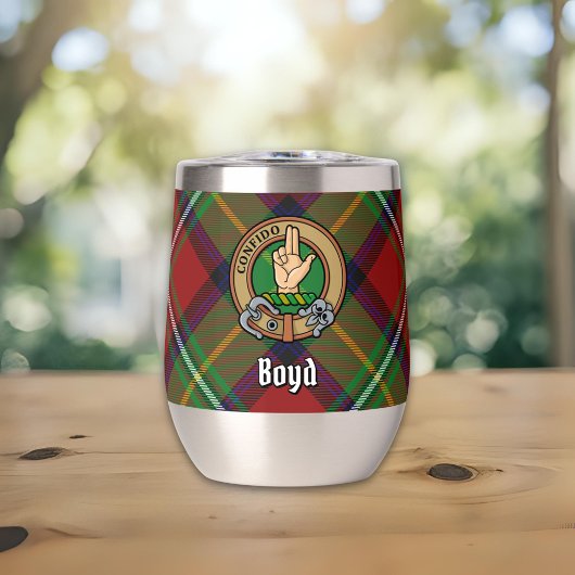 Clan Boyd Wappen über Tartan