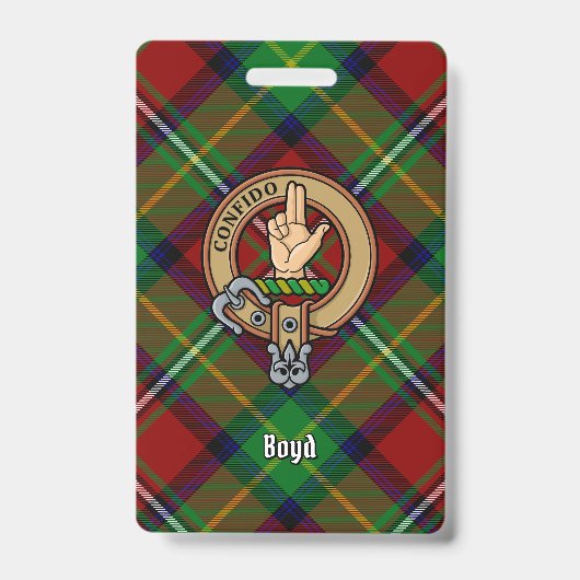 Clan Boyd Wappen über Tartan Ausweis (Vorderseite)