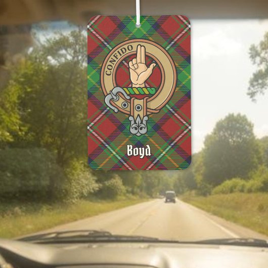 Clan Boyd Wappen über Tartan Autolufterfrischer
