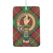 Clan Boyd Wappen über Tartan Autolufterfrischer (Vorderseite)