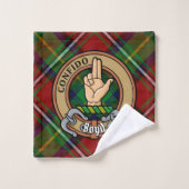 Clan Boyd Wappen über Tartan Badhandtuch Set (Waschlappen)