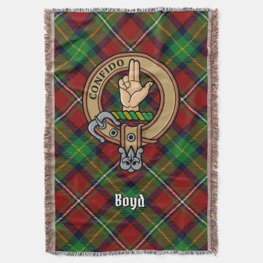 Clan Boyd-Wappen über Tartan Decke (Vorderseite Vertikal)