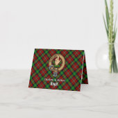Clan Boyd-Wappen über Tartan Einladung (Vorderseite)