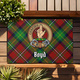 Clan Boyd Wappen über Tartan Fußmatte