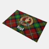 Clan Boyd Wappen über Tartan Fußmatte (Schrägansicht)