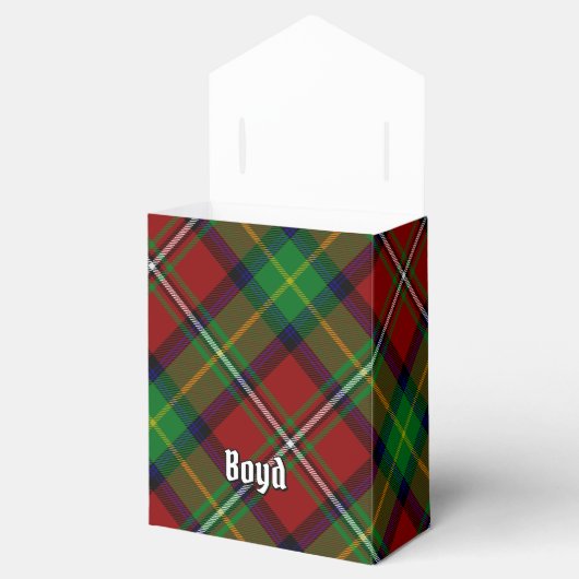 Clan Boyd Wappen über Tartan Geschenkschachtel (Geöffnet)