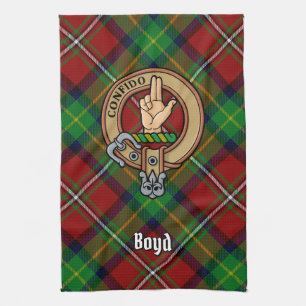 Clan Boyd Wappen über Tartan Geschirrtuch