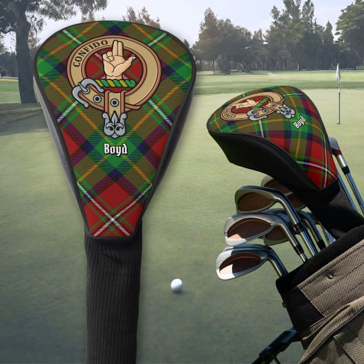 Clan Boyd Wappen über Tartan Golf Headcover