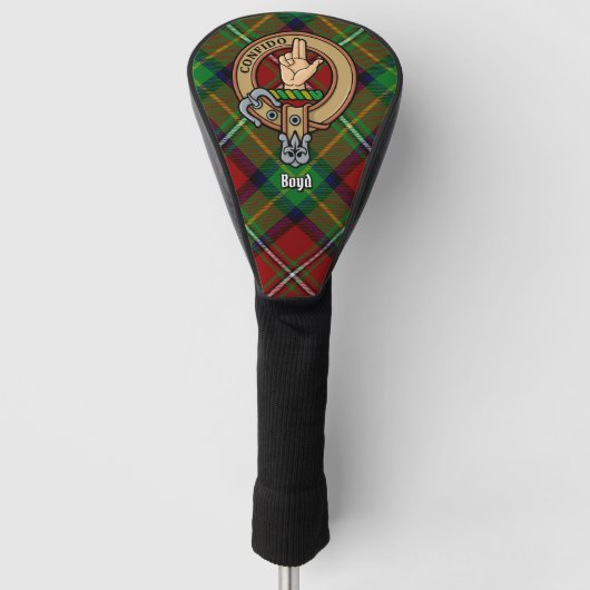 Clan Boyd Wappen über Tartan Golf Headcover (Vorderseite)