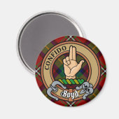Clan Boyd Wappen über Tartan Magnet (Vorderseite/Rückseite)