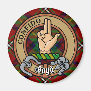 Clan Boyd Wappen über Tartan Magnet