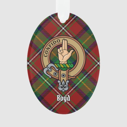 Clan Boyd Wappen über Tartan Ornament (Vorderseite)