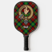 Clan Boyd-Wappen über Tartan Pickleball Schläger (Vorderseite)