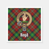 Clan Boyd Wappen über Tartan Serviette (Vorderseite)