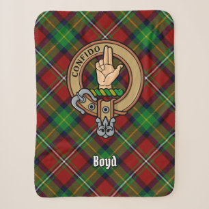 Clan Boyd Wappen über Tartan Sherpadecke