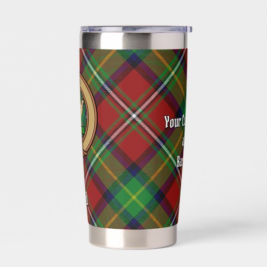 Clan Boyd Wappen über Tartan Thermobecher (Links)