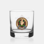 Clan Boyd Wappen über Tartan Whiskyglas (Vorderseite)