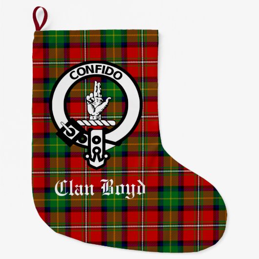 Clan Boyd Wappen und Tartan individuell anpassbar Großer Weihnachtsstrumpf (Vorderseite)