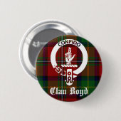 Clan Boyd Wappenabzeichen und Tartan Button (Vorne & Hinten)