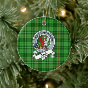 Clan Boyle Abzeichen Tartan Kariert Keramik Ornament