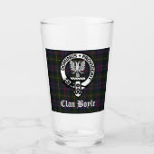 Clan Boyle Wappen Abzeichen & Tartan Glas (Vorderseite)