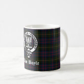 Clan Boyle Wappen Abzeichen & Tartan Kaffeetasse (VorderseiteRechts)