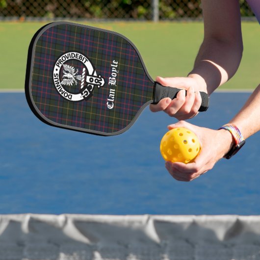 Clan Boyle Wappen Abzeichen & Tartan Pickleball Schläger (InSitu)