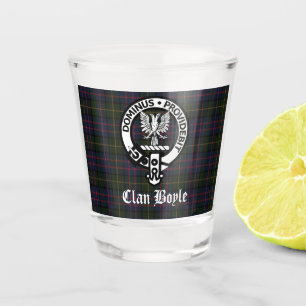 Clan Boyle Wappen Abzeichen & Tartan Schnapsglas