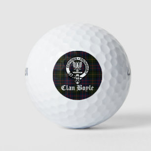 Clan Boyle Wappen Abzeichen und Tartan Golfball