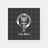 Clan Boyle Wappen Abzeichen und Tartan Serviette (Vorderseite)