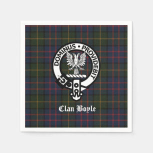Clan Boyle Wappen Abzeichen und Tartan Serviette