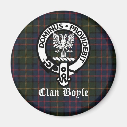 Clan Boyle Wappen & Tartan Magnet (Vorne)