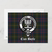Clan Boyle Wappen & Tartan Postkarte (Vorne/Hinten)