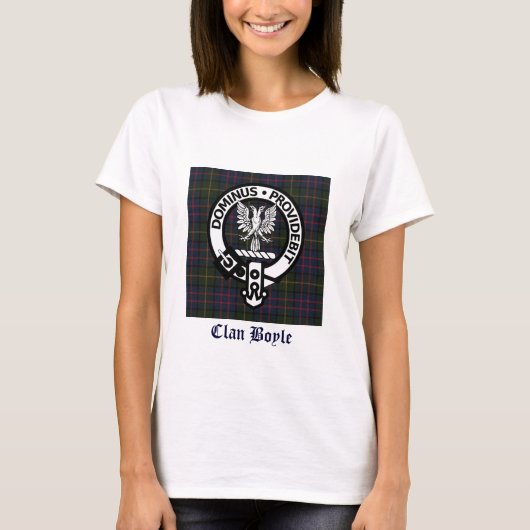 Clan Boyle Wappen & Tartan T-Shirt (Vorderseite)