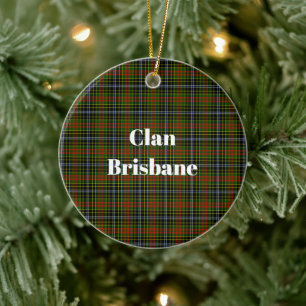 Clan Brisbane Tartan Keramik Ornament