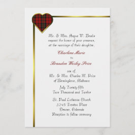 Clan Brodie Kariert Heart Wedding Einladung