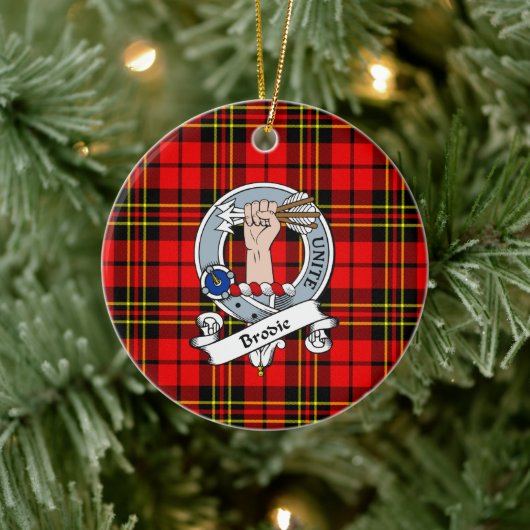 Clan Brodie Modern Abzeichen Tartan Kariert Keramik Ornament (Baum)