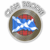 Clan Brodie Tartan Knot & Flag Aufkleber (Vorderseite)