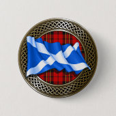 Clan Brodie Tartan Knot & Flag Button (Vorderseite)