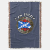 Clan Brodie Tartan Knot & Flag Decke (Vorderseite Vertikal)