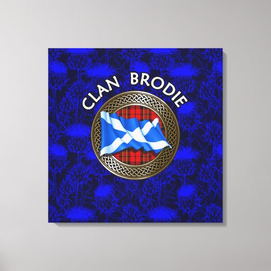 Clan Brodie Tartan Knot & Flag Leinwanddruck (Vorderseite)
