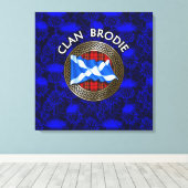 Clan Brodie Tartan Knot & Flag Leinwanddruck (Insitu (Holzboden))