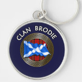Clan Brodie Tartan Knot & Flag Schlüsselanhänger (Vorne)