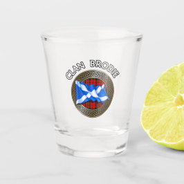 Clan Brodie Tartan Knot & Flag Schnapsglas