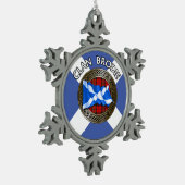 Clan Brodie Tartan Knot & Flag Schneeflocken Zinn-Ornament (Links)