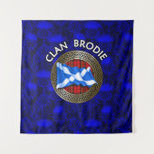 Clan Brodie Tartan Knot & Flag Wandteppich (Vorderseite)